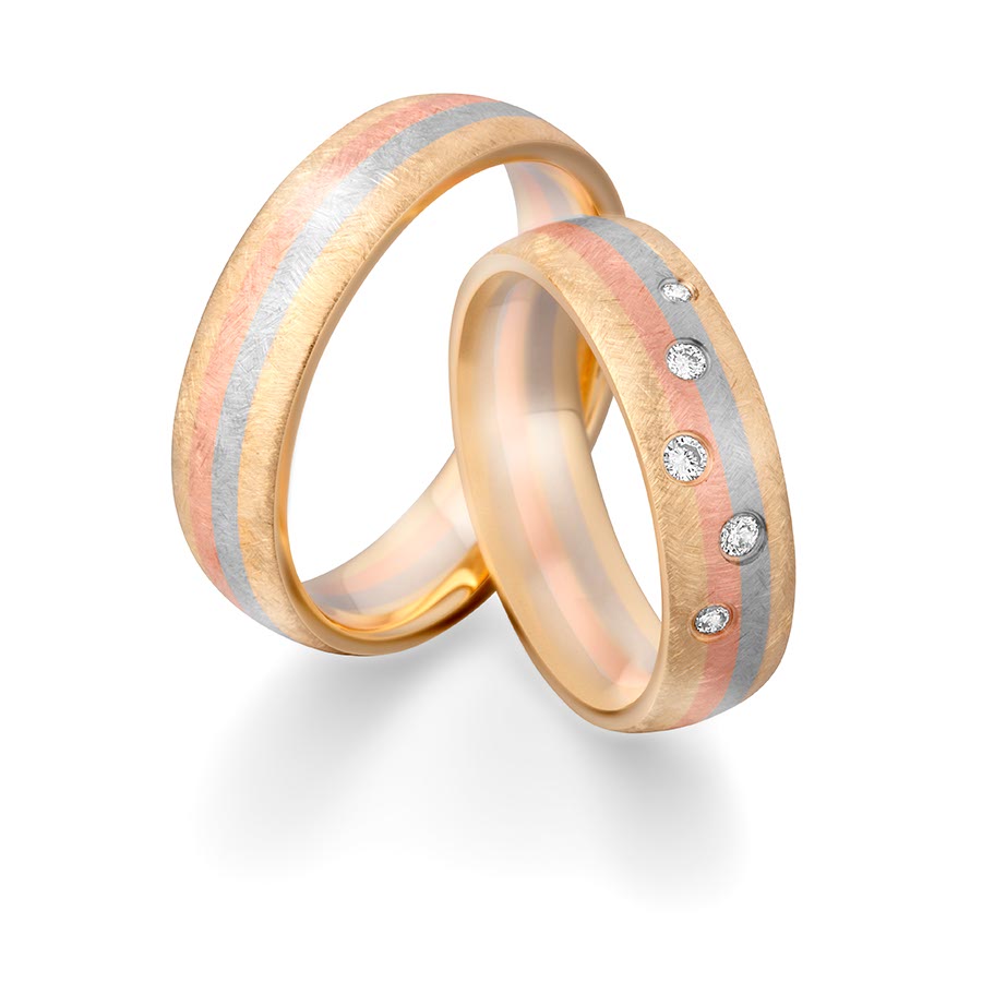 Trauringe Achern Eheringe  585 Gelbgold, Weißgold+Pd+Pd, Rotgold 514733-60