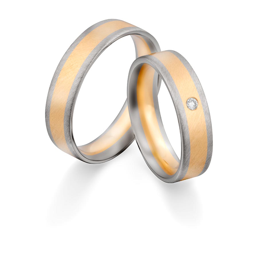 Trauringe Achern 375 Gelbgold, Weißgold+Pd 514738-55