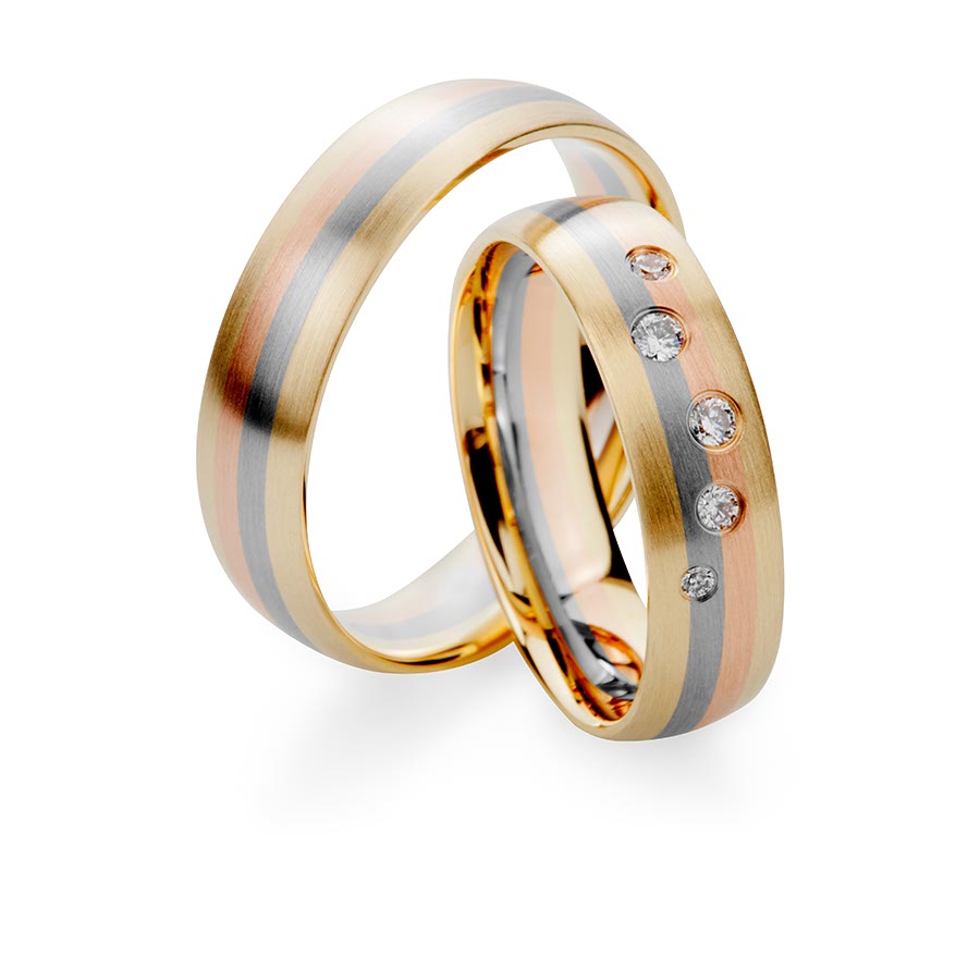 Trauringe Achern Eheringe  585 Gelbgold, Weißgold+Pd+Pd, Rotgold 514755-55