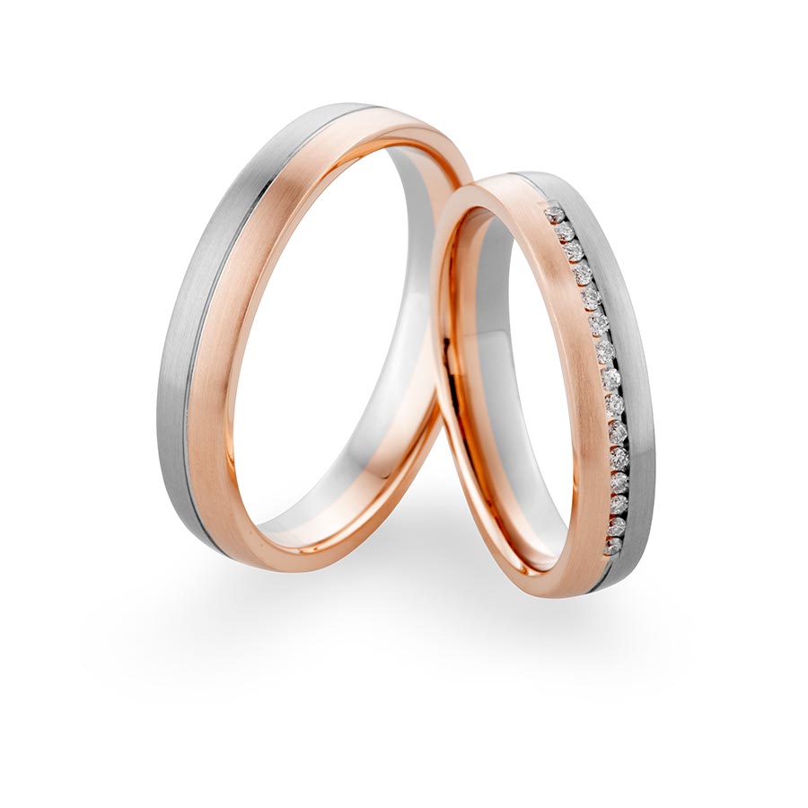 Trauringe Achern 600 Platin, 585 Rotgold 514766-40