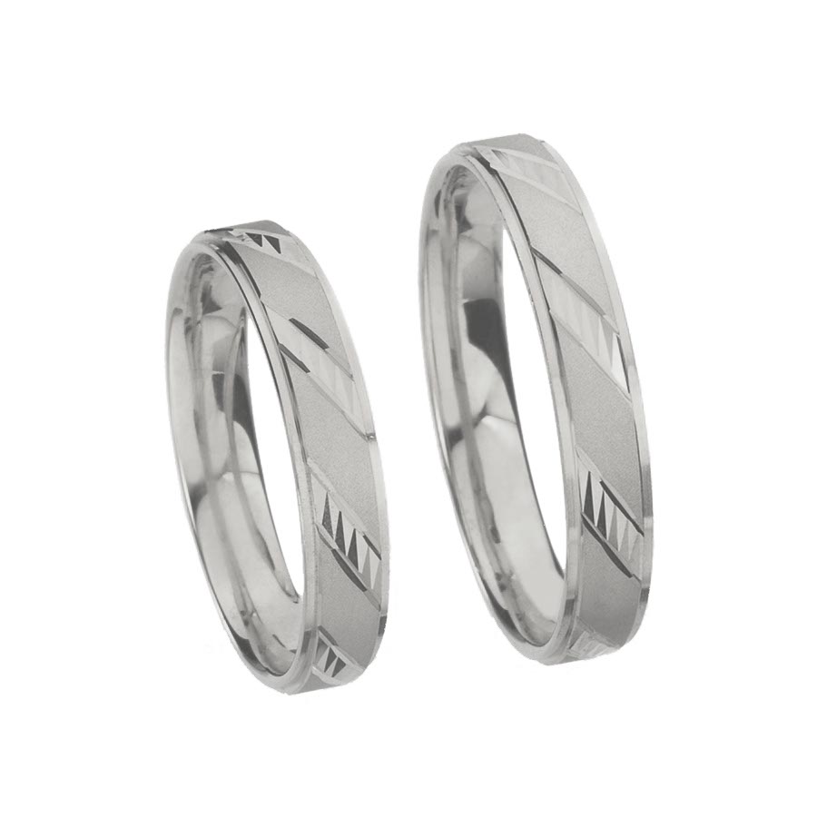 Trauringe / Eheringe 585 Weißgold+Pd 512597-40