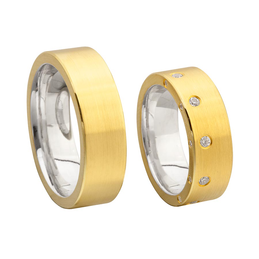 Trauringe Achern Eheringe  925 Silber-KERN, 750 Gelbgold, Hybrid 514707-72