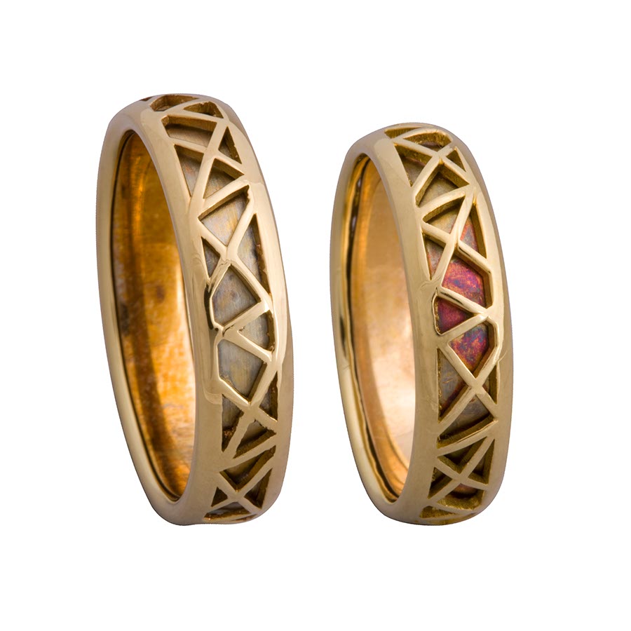 Trauringe / Eheringe 585 Gelbgold, Weißgold+Pd 516409-57